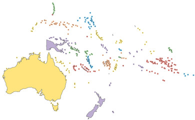Ozeanien Karte - Farbe (einzeln)