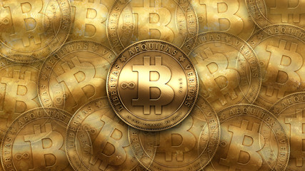 Naklejka premium Gold bitcoin