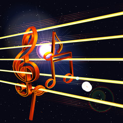 treble clef and notes in space