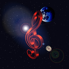 Frame treble clef in space
