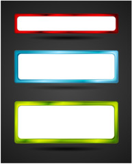 Fototapeta premium Blank white banners with bright frame