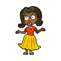 cartoon confused girl