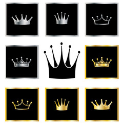 crowns collection vector illustration