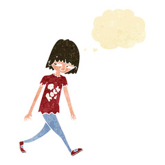 cartoon teenager with thought bubble