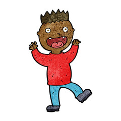 cartoon crazy happy man