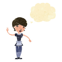 cartoon waitress taking order with thought bubble