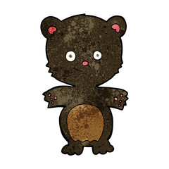 cartoon happy black bear
