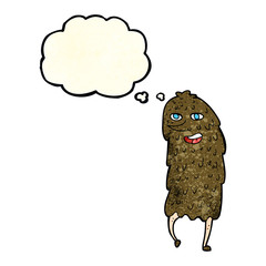 cartoon monster with thought bubble