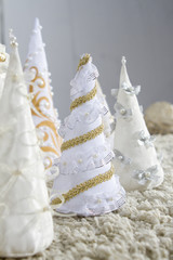 Christmas tree made of cloth. Photographed in the studio