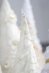 Christmas tree made of cloth. Photographed in the studio