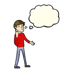 cartoon man asking question with thought bubble