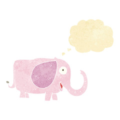 cartoon baby elephant with thought bubble