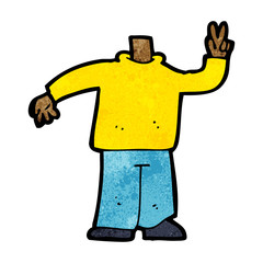 cartoon body giving peace sign (mix and match cartoons or add ow