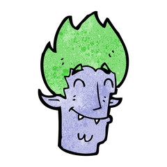 cartoon happy vampire head