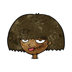 cartoon mean female face