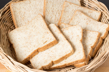 whole wheat bread in basket