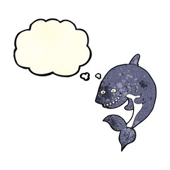 cartoon shark with thought bubble