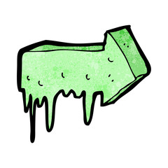 cartoon slimy pointing arrow