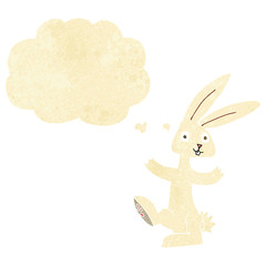 cartoon rabbit with thought bubble