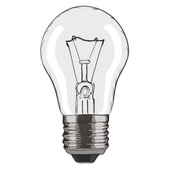 Hand-drawn light bulb on white background. EPS8 vector 