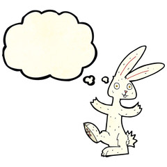 cartoon rabbit with thought bubble