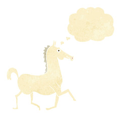cartoon horse with thought bubble