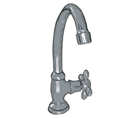 Steel tap on white background. EPS8 vector