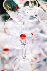 Pyramid champagne martini glasses