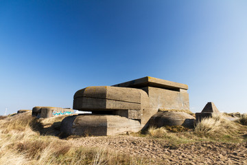 Coastal WW2 bunker in the dunes of Ijmuiden, The Netherlands