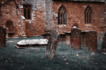 Puttenham St John the Baptist church Helloween style in England UK