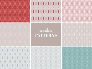 Collection of delicate seamless patterns