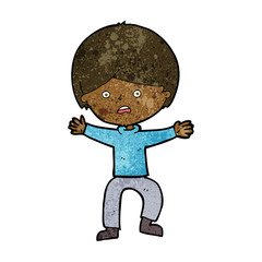 cartoon boy panicking
