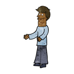 cartoon man shrugging shoulders