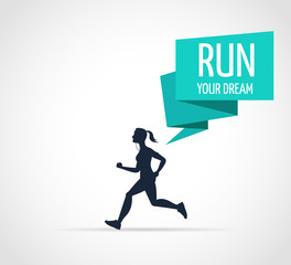 woman running, jogging - infographic