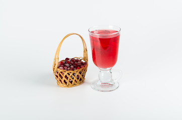 Fresh Organic Cranberry Juice against a background