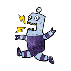 cartoon terrified robot