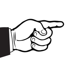 pointing finger-hand direction outline vector