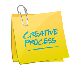 creative process memo post sign concept