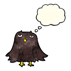cartoon owl with thought bubble