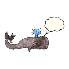 cartoon whale with thought bubble