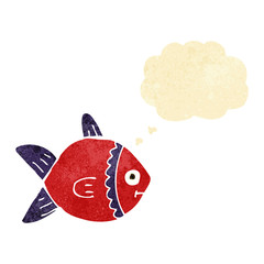 cartoon fish with thought bubble