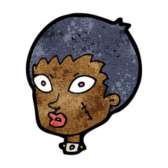cartoon female zombie head