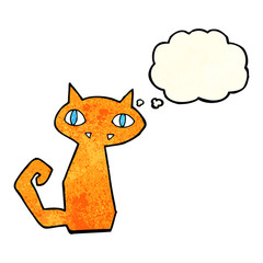 cartoon cat with thought bubble