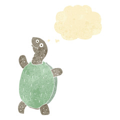 cartoon happy turtle with thought bubble