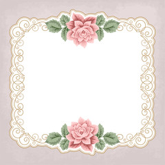Retro background with roses