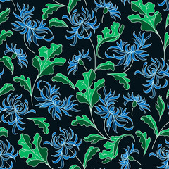 Seamless vintage floral japanese background