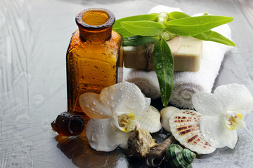 Spa orchid green towel