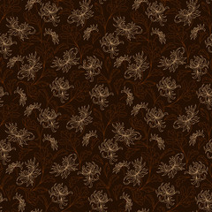 Fototapeta premium Seamless vintage floral japanese background