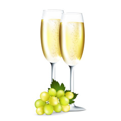 Champagne in glasses