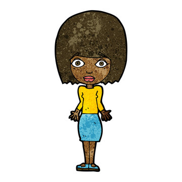 recommend clip art: cartoon woman shrugging shoulders